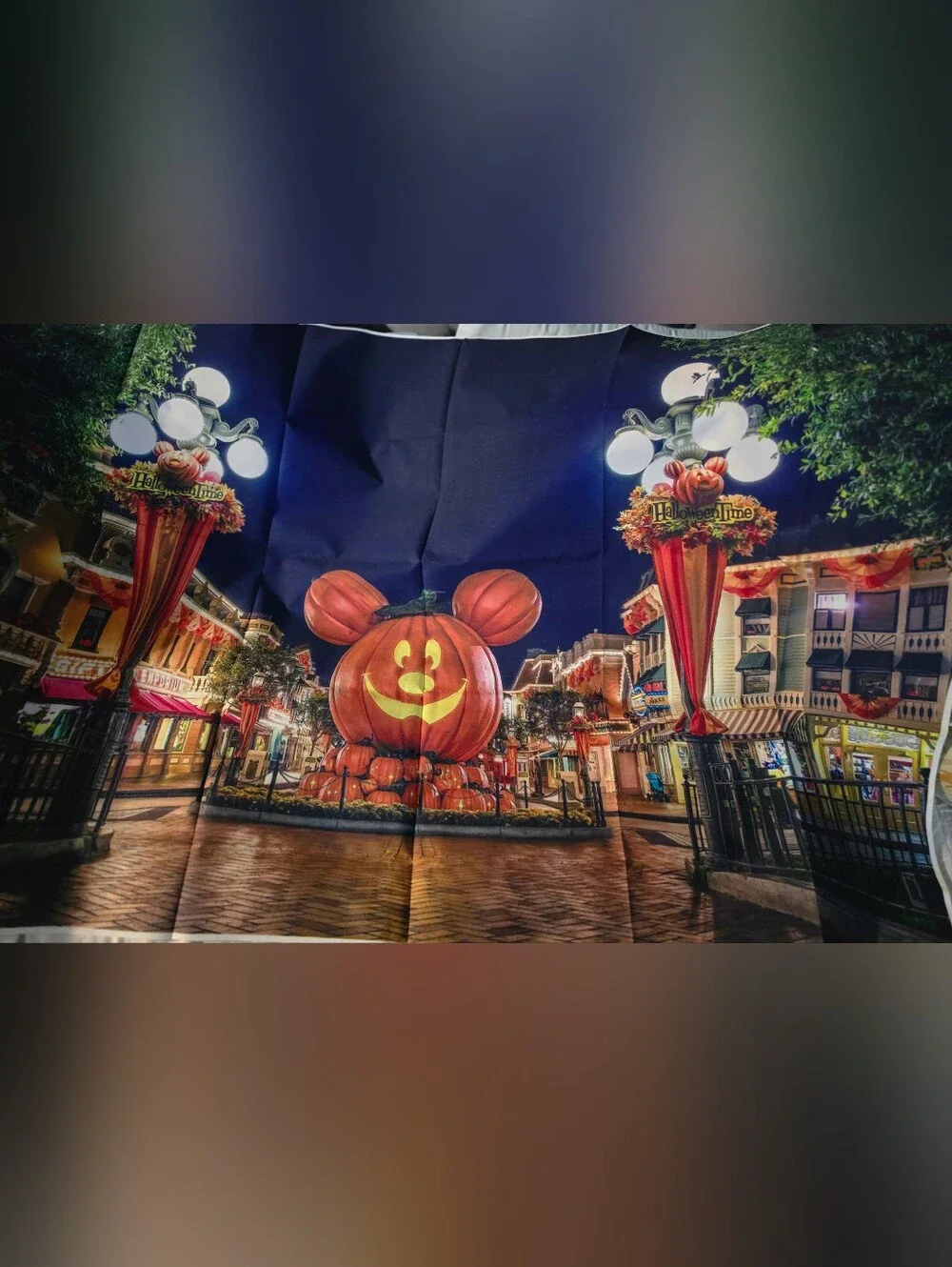 Giant Mickey Pumpkin Halloween Backdrop